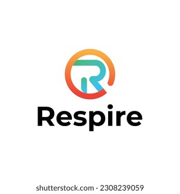 R letter minimal logo design