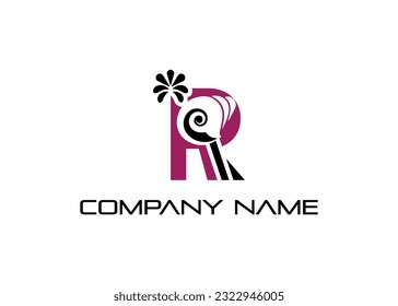 R letter Modern abstract Creative digital animal logo. vector illustration logo. modern style Awesome logo in shape a template Mode flat.
