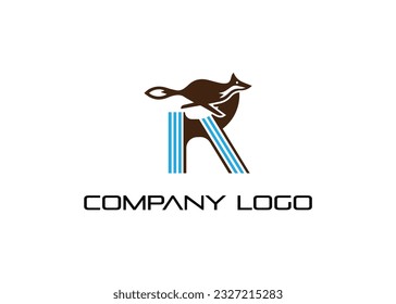 R letter modern abstract logo and branding animal logo design . Perfect logo for business related to industry. creative style logo design vector.