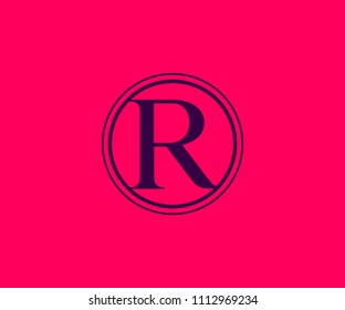 R Letter Modern Circle Logo Design Template