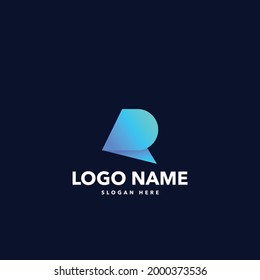 R letter modern logo design