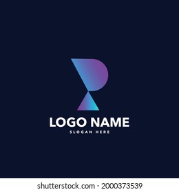R letter modern logo design