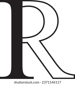 R letter modern logo design
