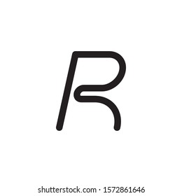 R letter modern simple logo design template