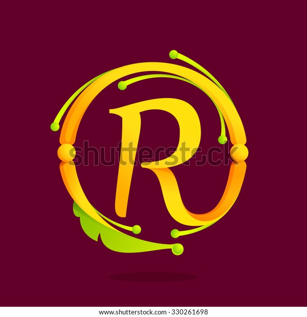 R Letter Monogram Design Elements Floral Stock Vector (Royalty Free