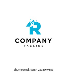 
R Letter Mountain Vector logo icon vector Template.eps