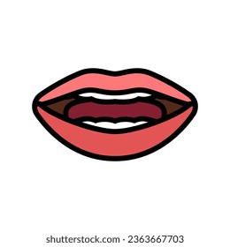 r letter mouth animate color icon vector. r letter mouth animate sign. isolated symbol illustration