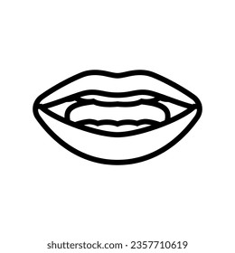 r letter mouth animate line icon vector. r letter mouth animate sign. isolated contour symbol black illustration