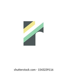 R letter Multicolor logo design vector