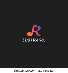 R Letter Music logo isnpirations vector