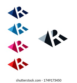 R letter negative space with 3D effect Logo Concept, eps 10