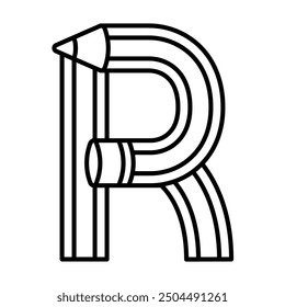 R letter pencil letter font
