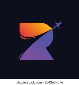 R Letter Plane logo, easy to edit, suitable for travel and tourism company