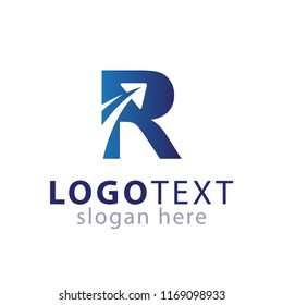 R letter with plane travel logo icon vector template