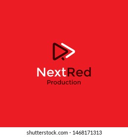 R letter, Play button, next symbol logo design vector icon illustration inspiration