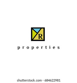 R letter properties vector logo