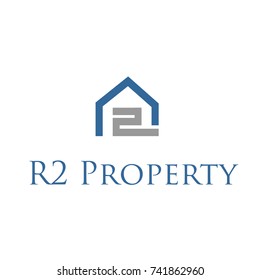 r letter property  logo flat vector template