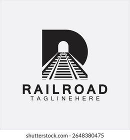 R letter Railroad logo design template