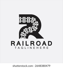 R letter Railroad logo design template
