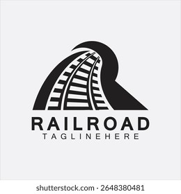 R letter Railroad logo design template