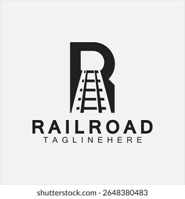 R letter Railroad logo design template