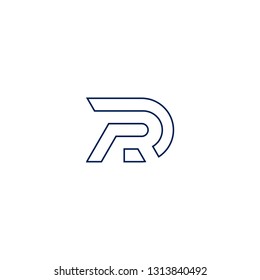 R  letter RD line art  initial logo vector icon