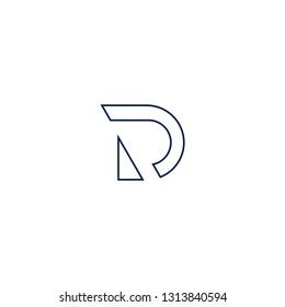 R  letter RD line art  initial logo vector icon