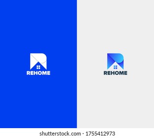 R letter real estate home modern logo for real estate company 