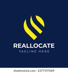 R Letter Reallocate Real Estate Logo Design