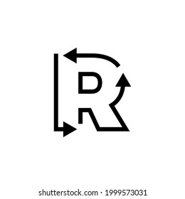 r letter recycle logo vector icon illustration