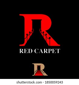 R letter Red carpet symbol concept vector