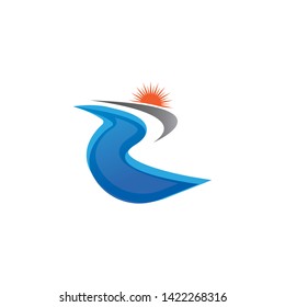 R Letter River Logo Template vector icon illustration design