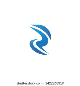 R Letter River Logo Template vector icon illustration design