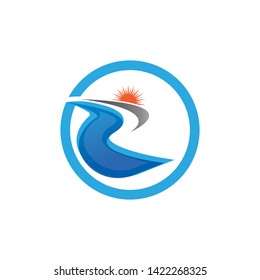 R Letter River Logo Template vector icon illustration design