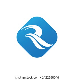R Letter River Logo Template vector icon illustration design