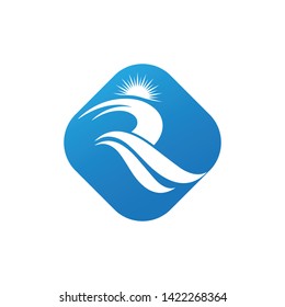 R Letter River Logo Template vector icon illustration design