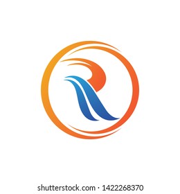 R Letter River Logo Template vector icon illustration design