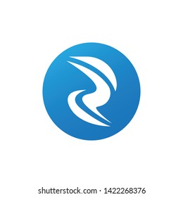 R Letter River Logo Template vector icon illustration design