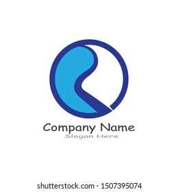 R Letter River Logo Template vector icon illustration