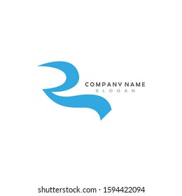 R Letter River Logo Template