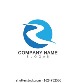 R LETTER RIVER LOGO TEMPLATE