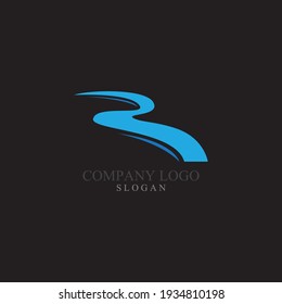R Letter River Logo Template Vector Illustration
