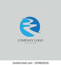 R Letter River Logo Vorlage Vektorgrafik