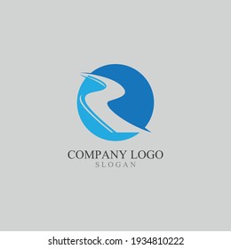 R Letter River Logo Template Vector Illustration