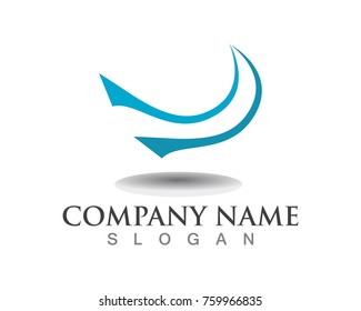 R Letter River Logo Template