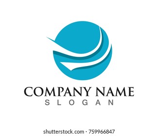 R Letter River Logo Template