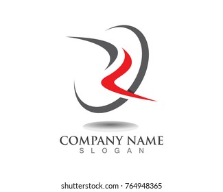 R Letter River Logo Template