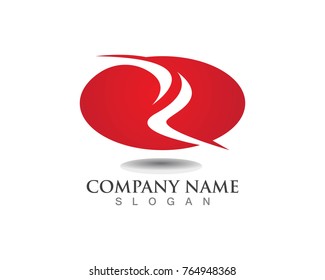 R Letter River Logo Template