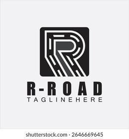 R letter Road logo design template