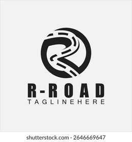 R letter Road logo design template
